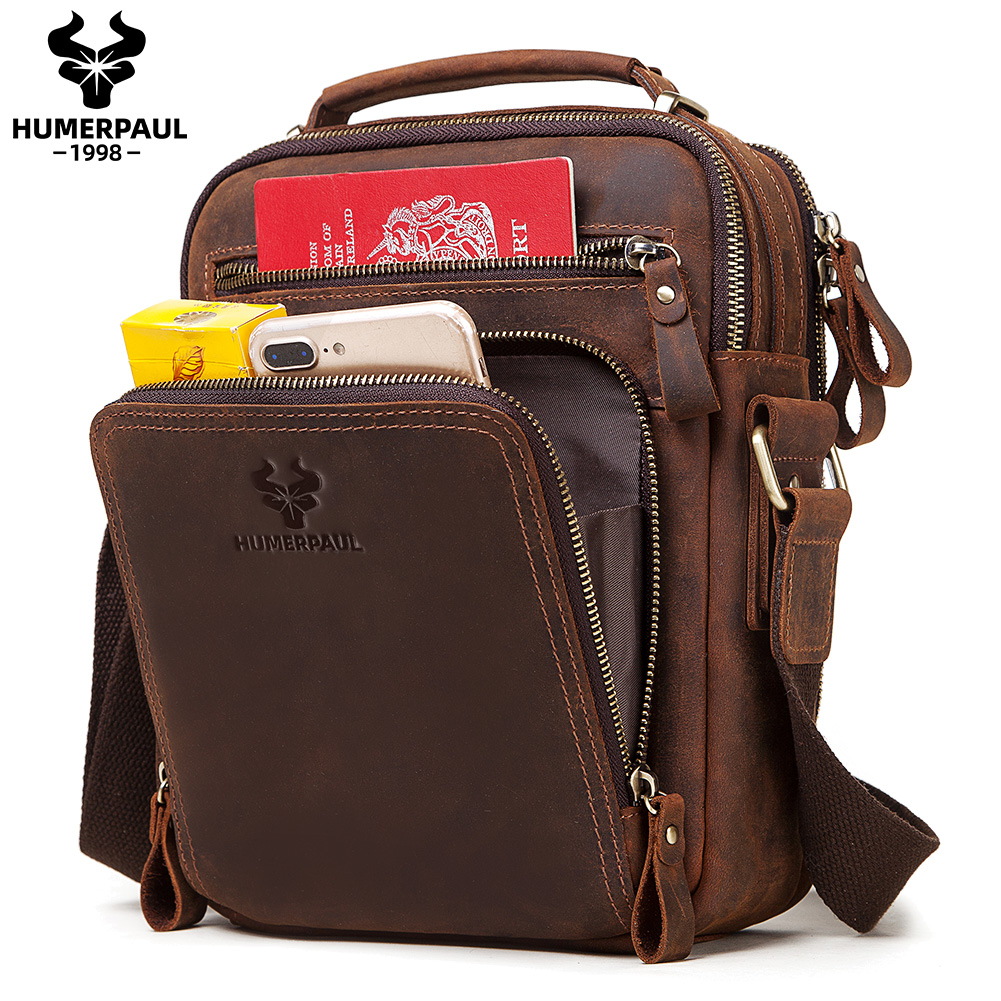 Coffee Equipment Travel Bag - HUMERPAUL جلد أصلي للرجال حقيبة كتف