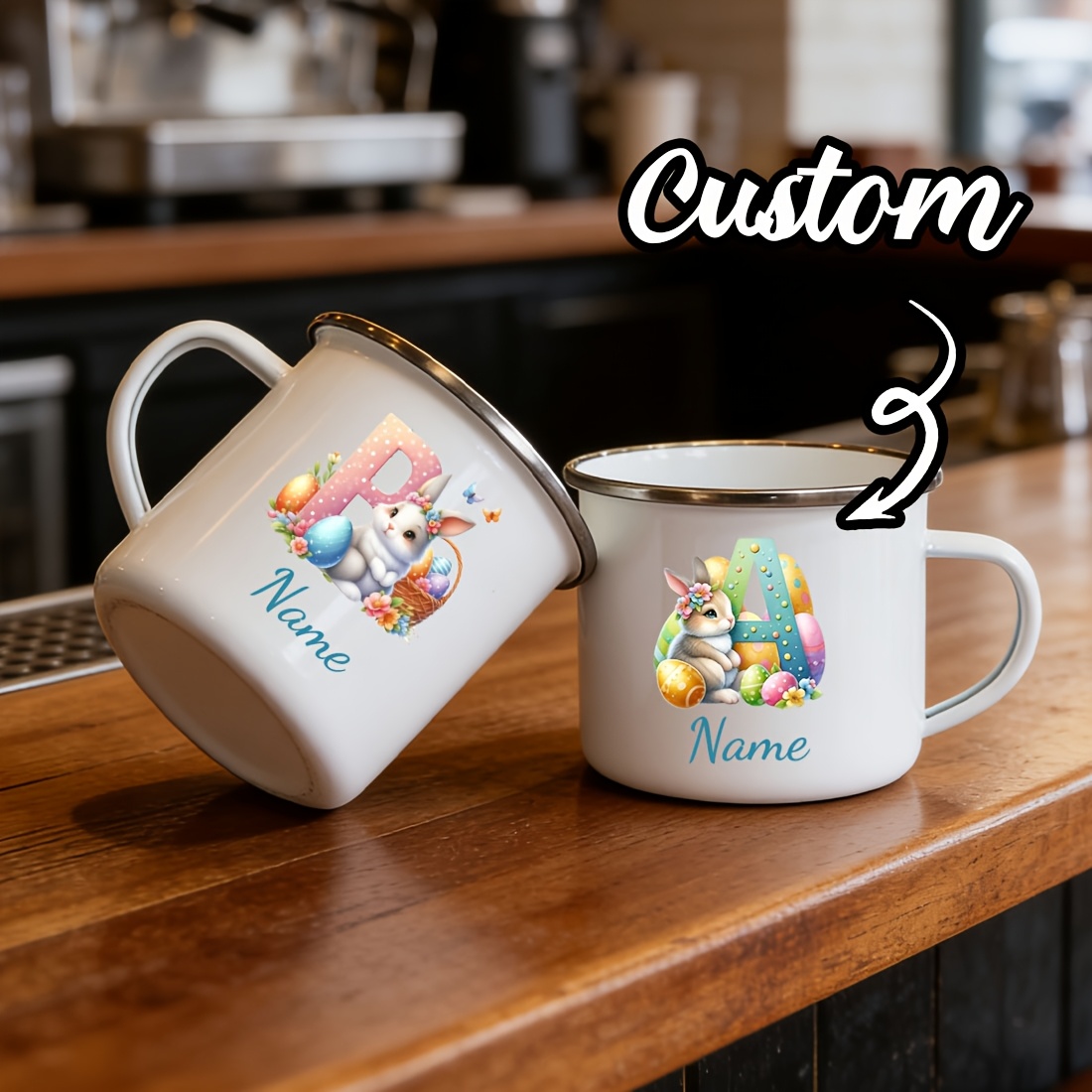أكواب مخصصة بتصميم زهور وحرف أ - مراجعة Coffee Equipment With Name وسعره